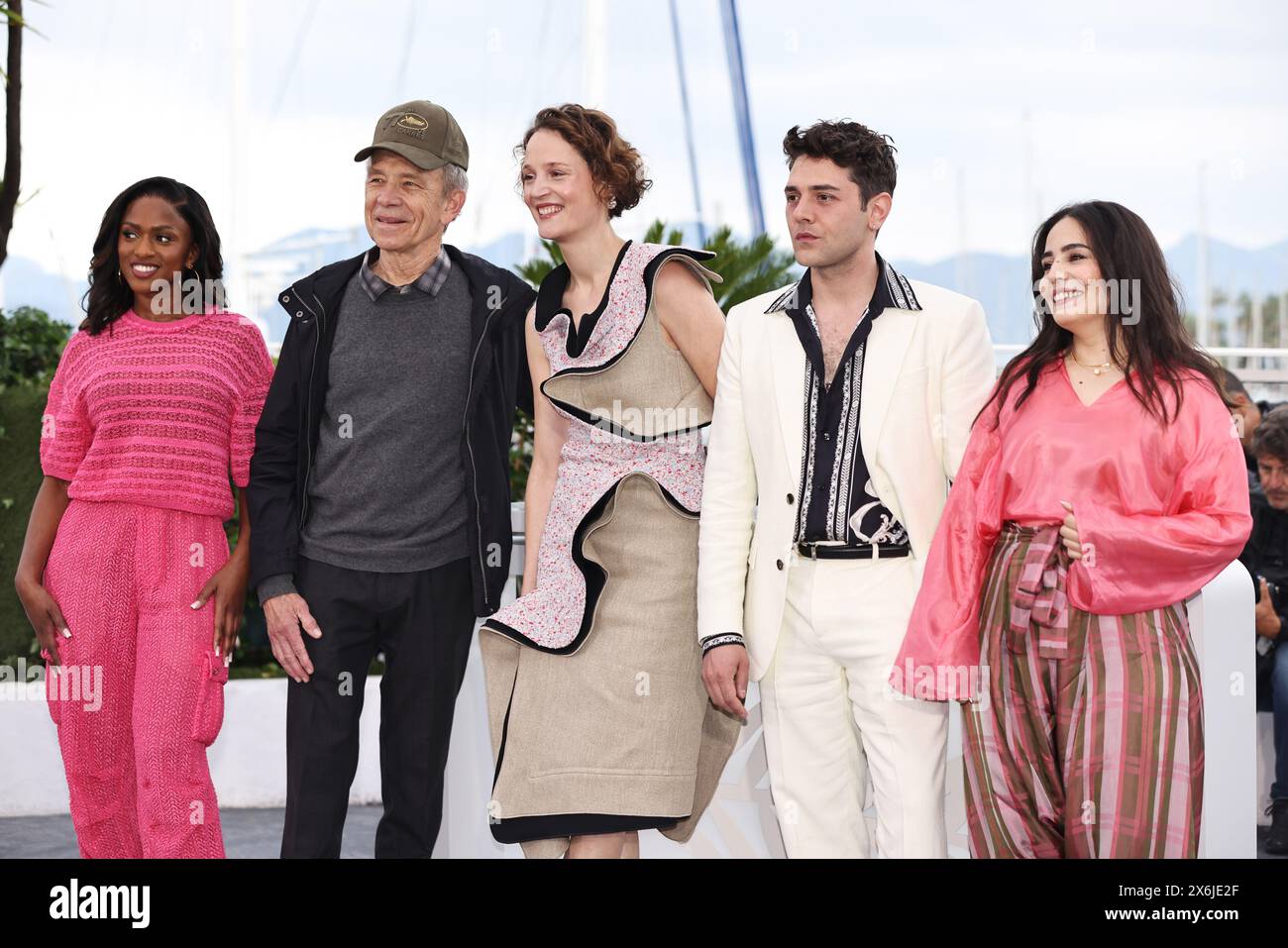 cannes-france-15th-may-2024-members-of-the-un-certain-regard-jury-french-senegalese-director-maimouna-doucoure-us-critic-todd-mccarthy-german-luxembourger-actress-vicky-krieps-canadian-director-and-president-of-un 1