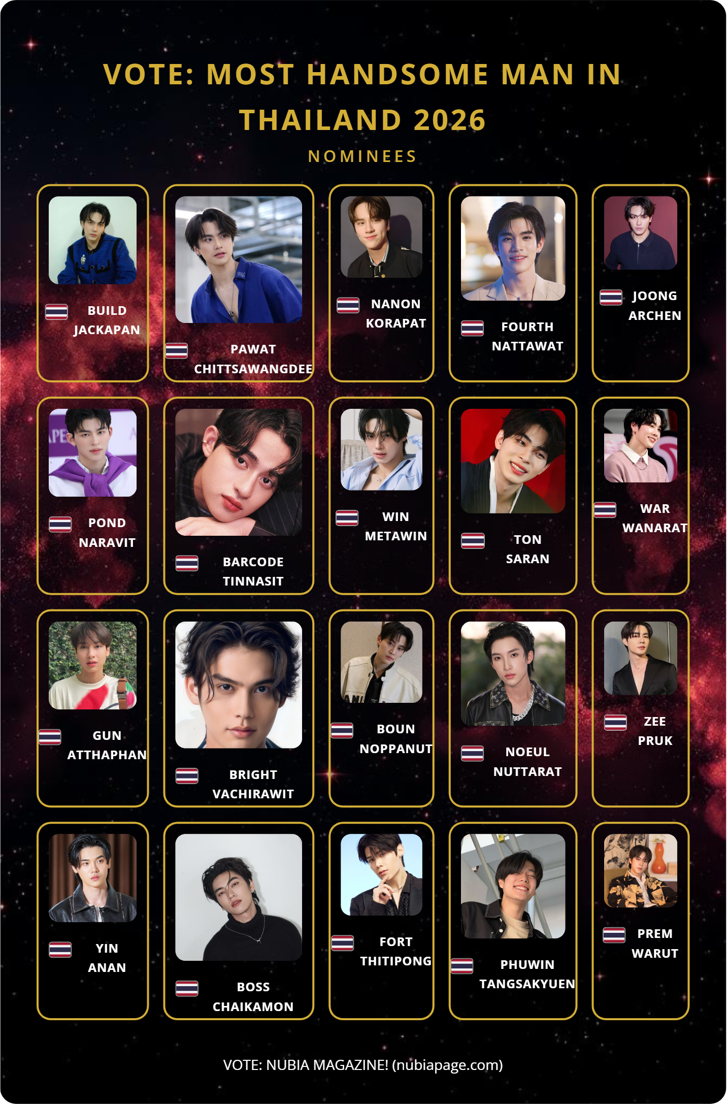 VOTE: MOST HANDSOME MAN IN THAILAND 2026