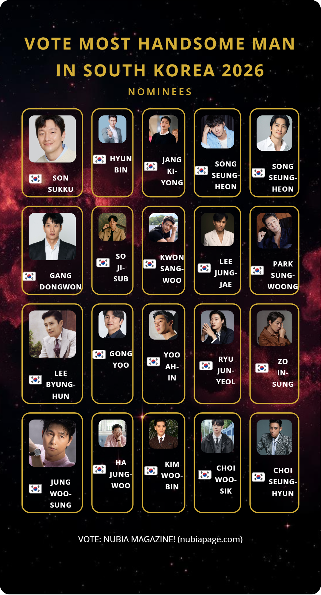 VOTE: MOST HANDSOME MAN IN SOUTH KOREA 2026