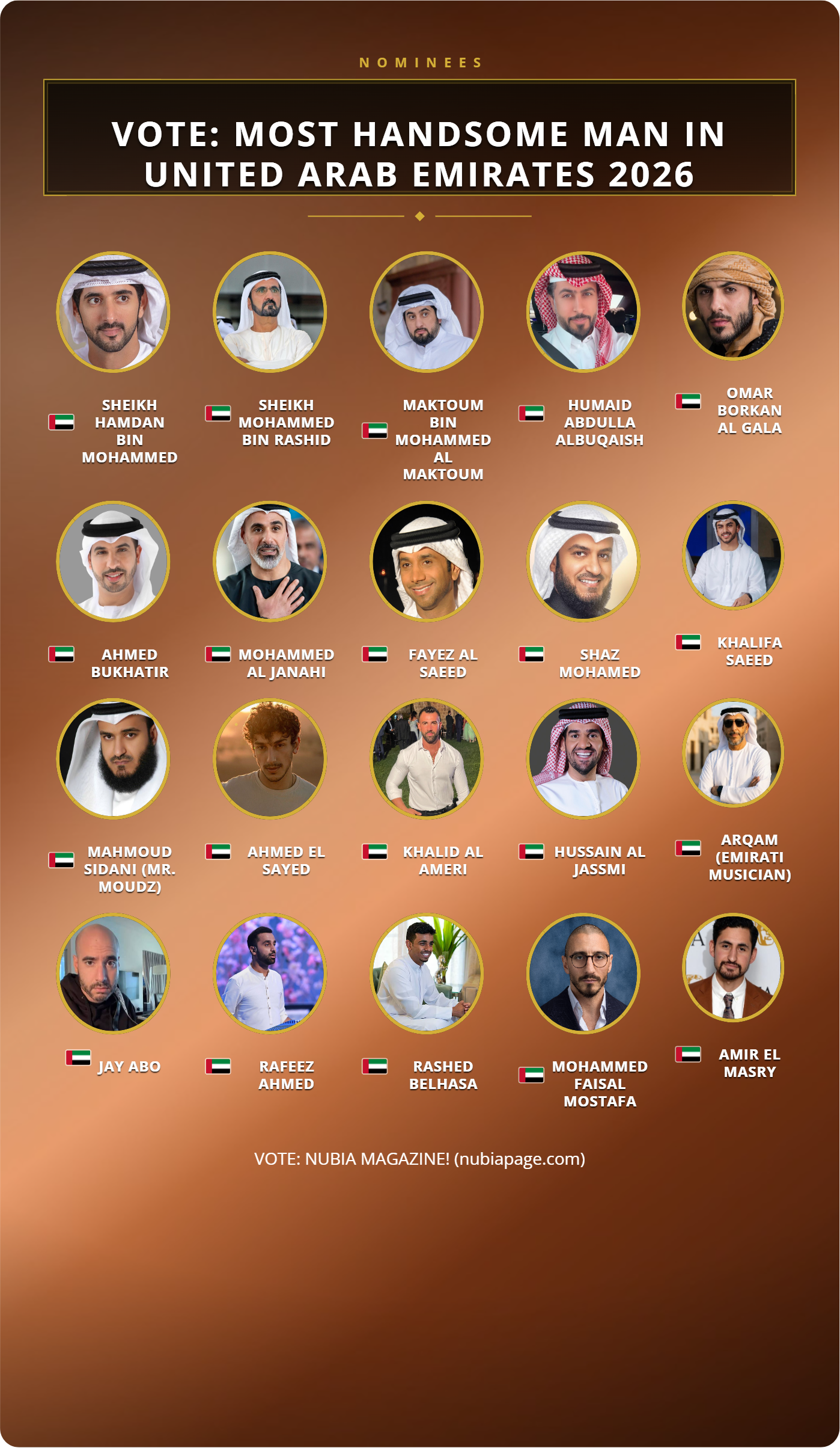 VOTE: Most Handsome Man In United Arab Emirates 2026