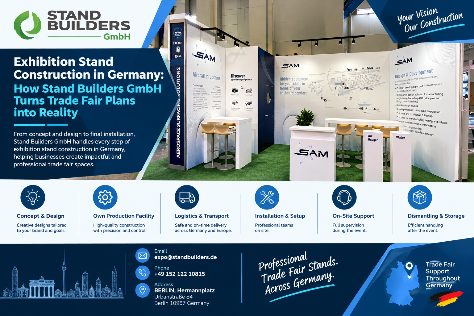 Exhibition Stand Construction in Germany: How Stand Builders GmbH Turns Trade Fair Plans into Reality