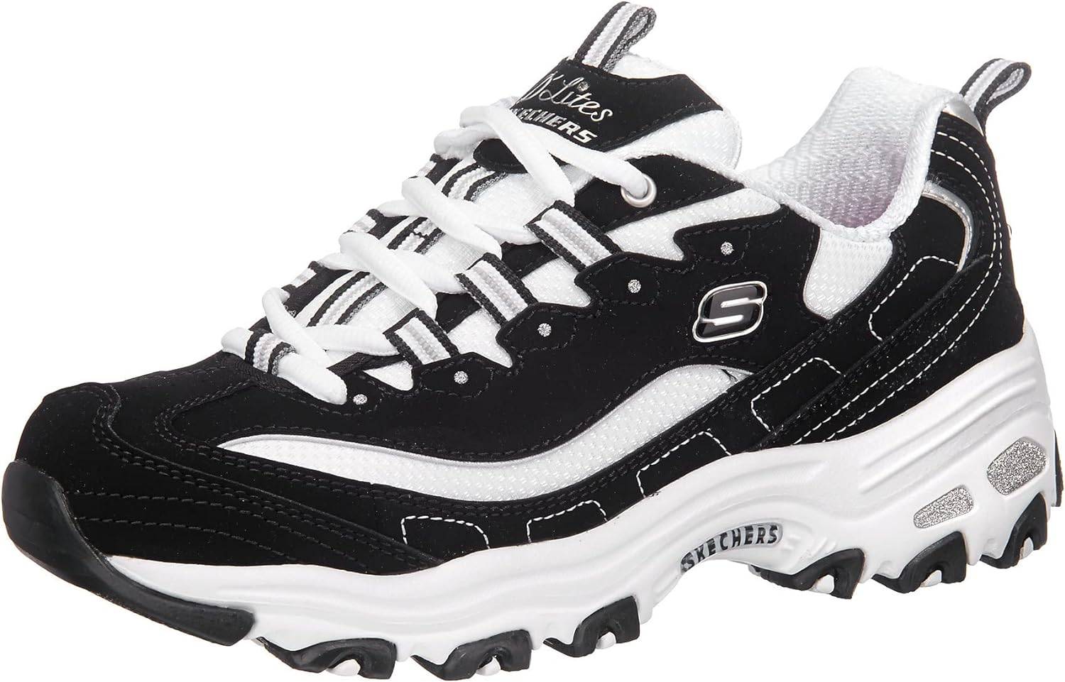 Skechers athletic and casual footwear lined up, emphasizing comfort features