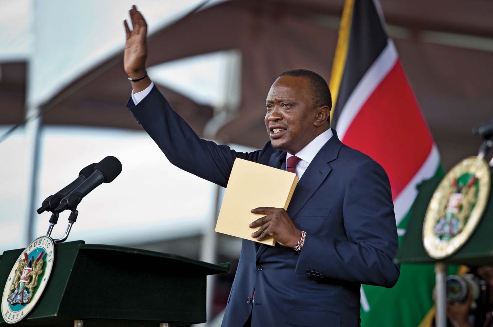Uhuru Kenyatta during his presidential inauguration in Kenya 2013