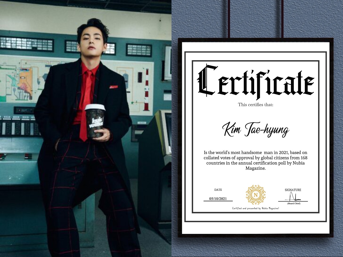 Kim Taehyung Officially Certified As The World’s Most Handsome Man In 2021