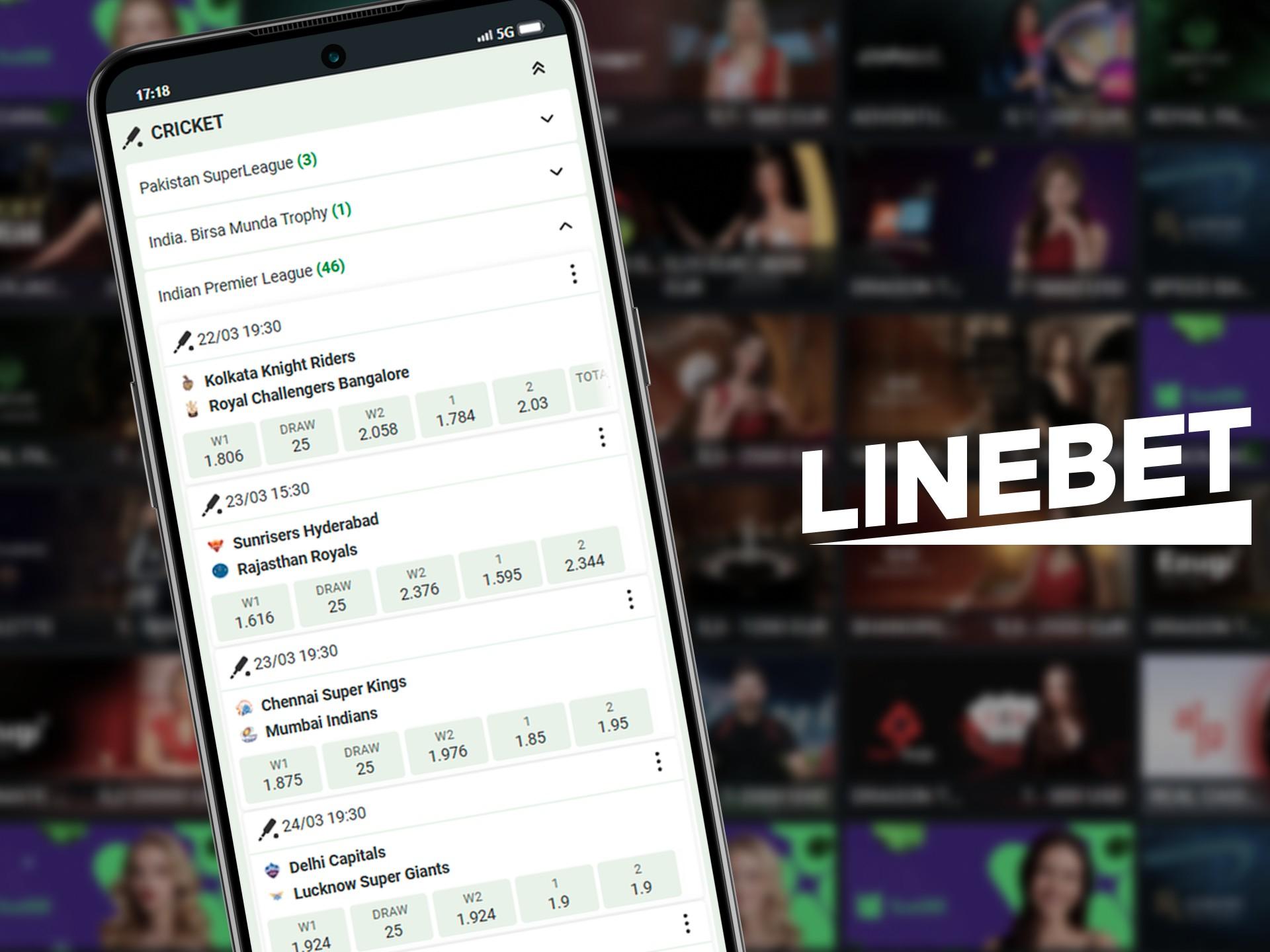 Bet on Indian Premier League with Linebet App